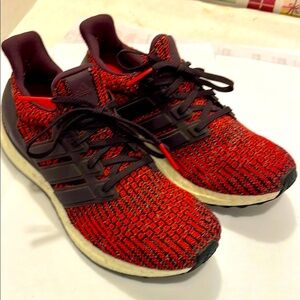 Like New Adidas Ultra Boost 4.0 Noble Red and Black Sneakers